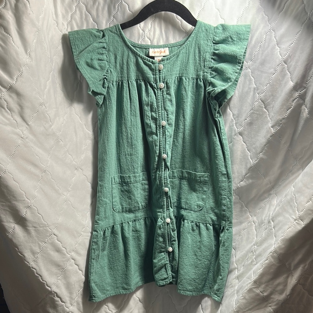 Cat & Jack Green Ruffled Smocked Sundress